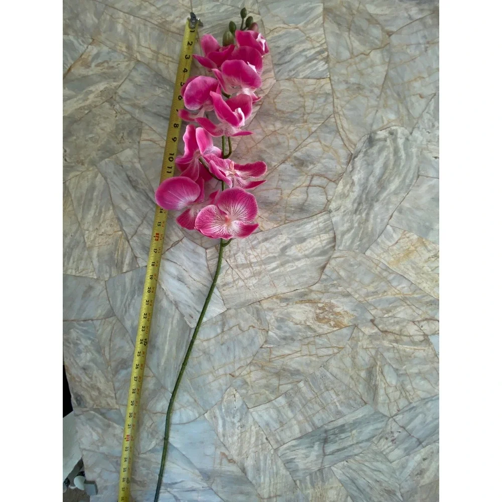 Fuchsia Pink Artificial Orchid Stem Realistic Silk Phalaenopsis Floral Decor